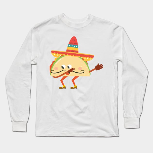 'Dabbing Taco' Cute Taco Tuesdays Gift Long Sleeve T-Shirt by ourwackyhome